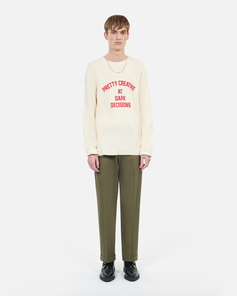 The Kooples MEN ECRU pretty creative serigraphy ecru sweatshirt