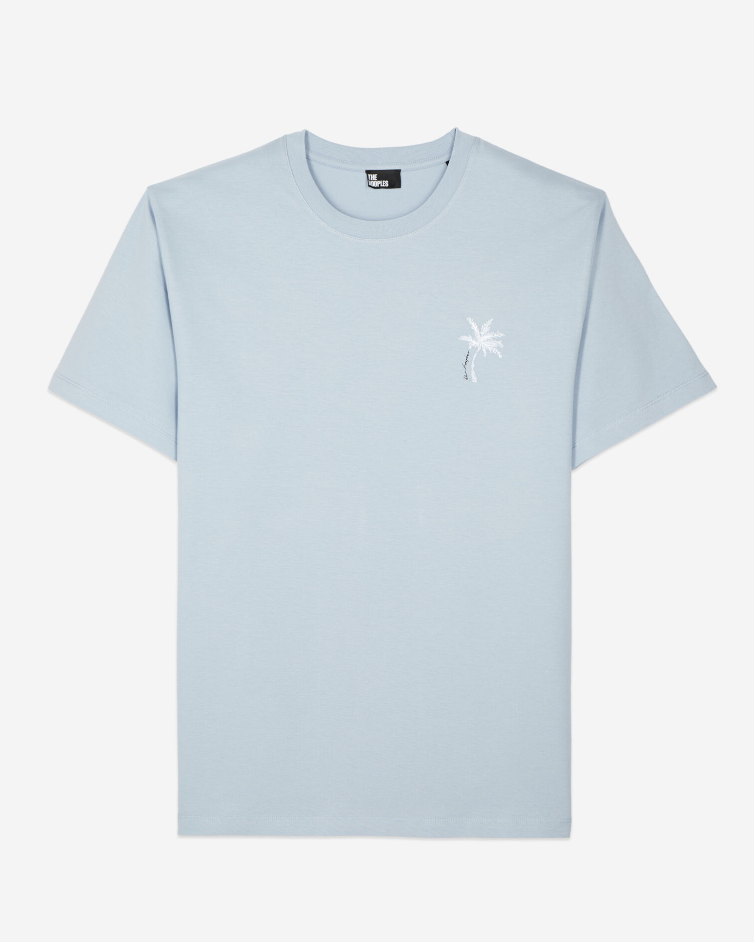Himmelblaues T-Shirt mit Palmen-Stickerei, LAVENDER, hi-res image number null