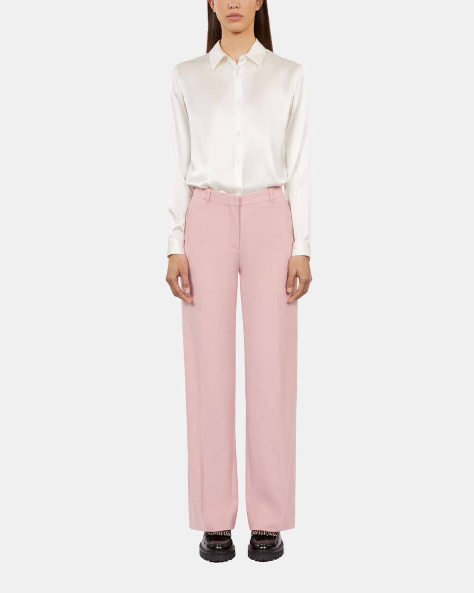 Pantalon tailleur en laine mélangée rose, PASTEL PINK, hi-res image number null