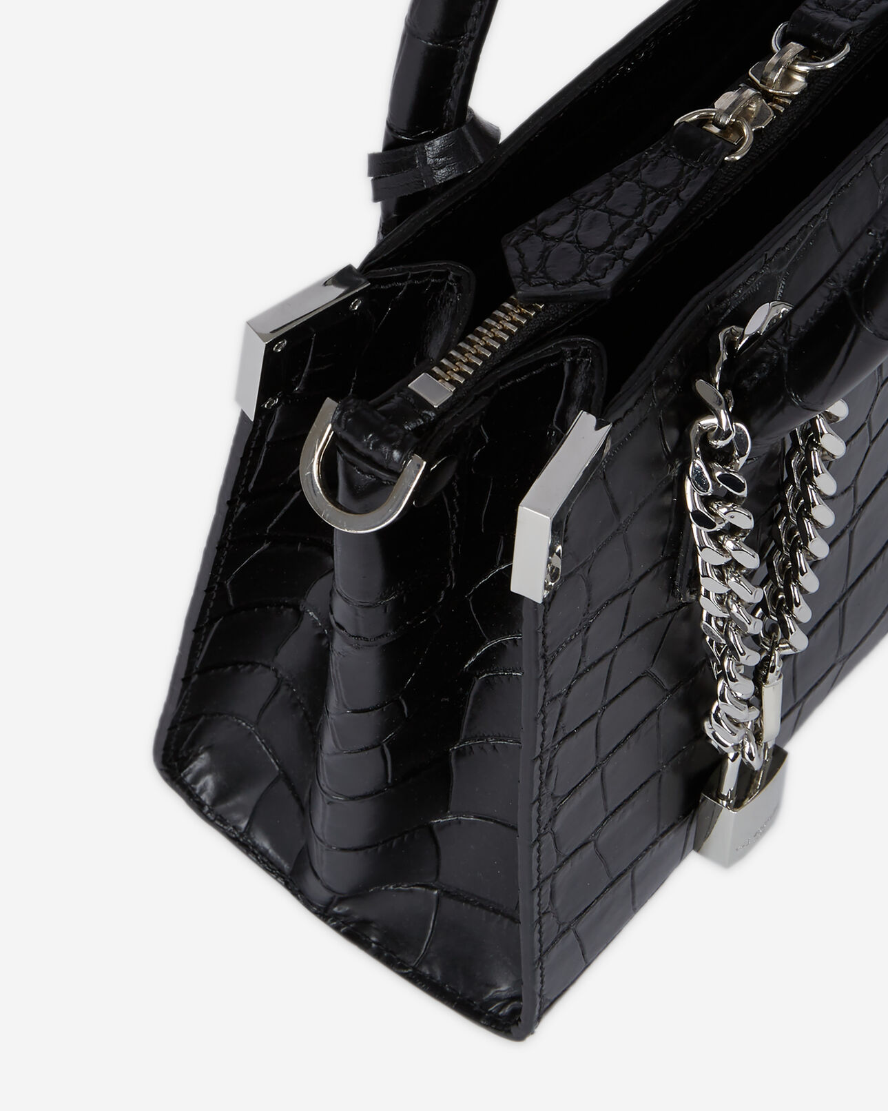 The Kooples WOMEN BLACK medium ming bag in black leather