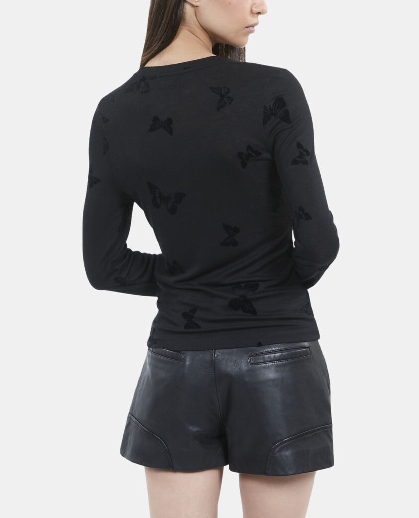 The Kooples WOMEN BLACK black long-sleeved t-shirt