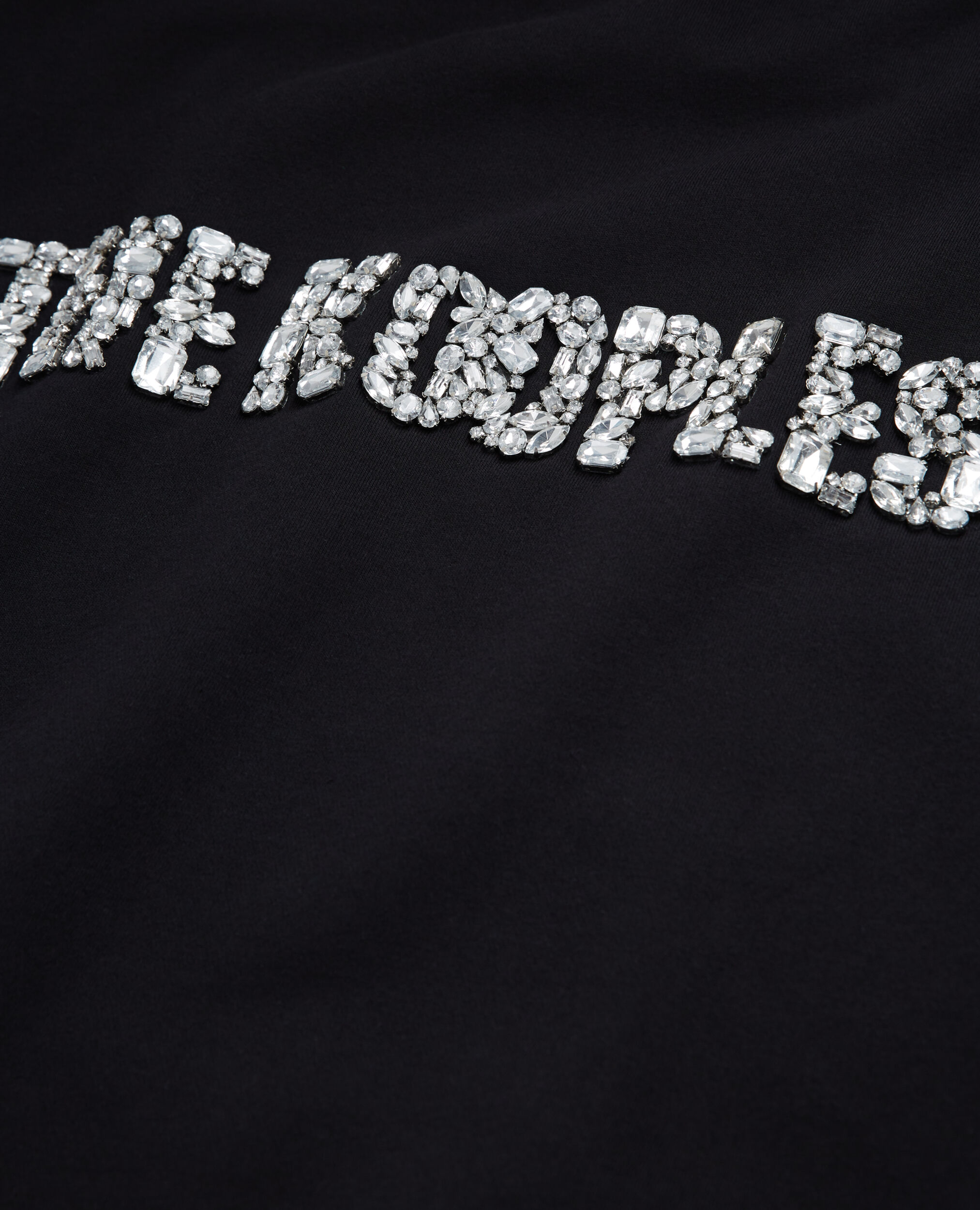 Sweatshirt logo strass noir, BLACK, hi-res image number null