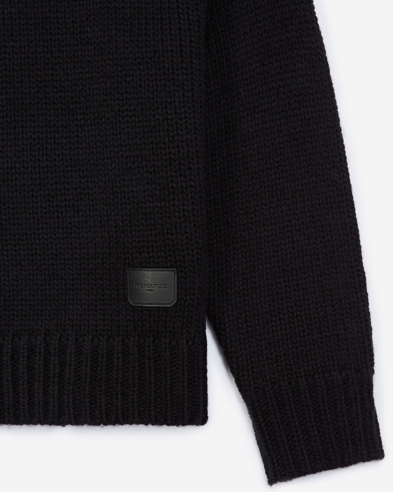 The Kooples MEN BLACK oversize sweater in wool with crew neck