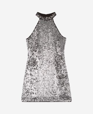 The Kooples F SILVER short dress in silver sequins