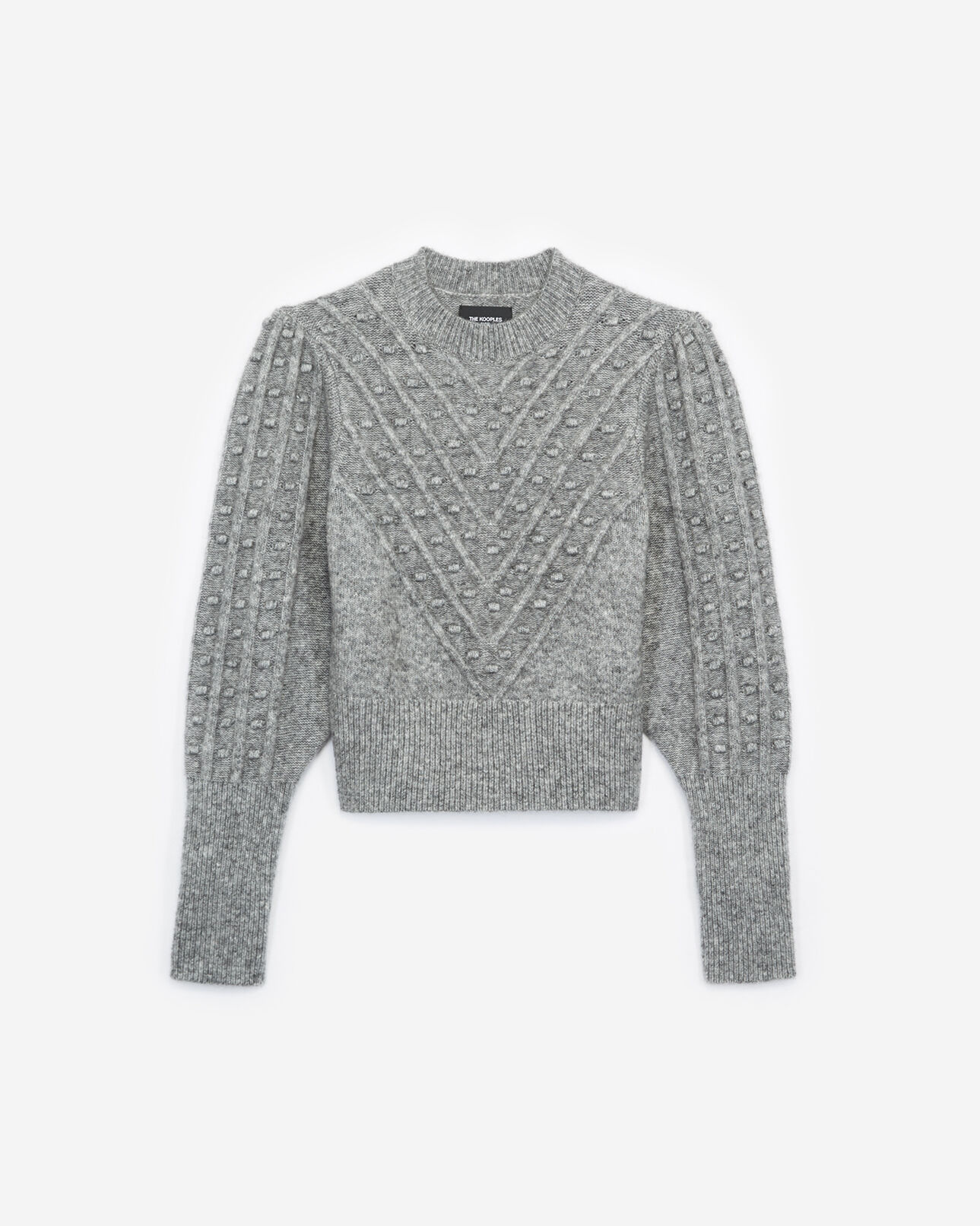The Kooples MUJER GREY jersey gris mezcla de lana cuello redondo