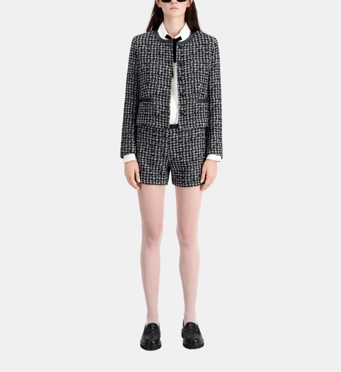Short black tweed jacket The Kooples