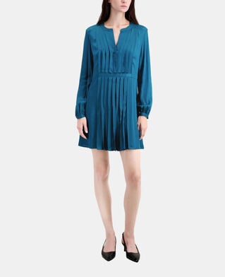 The Kooples FEMME MEDIUM BLUE robe courte bleue avec plissage