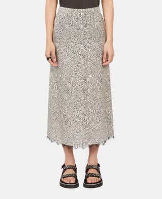 The Kooples FEMME BLACK WHITE jupe longue léopard