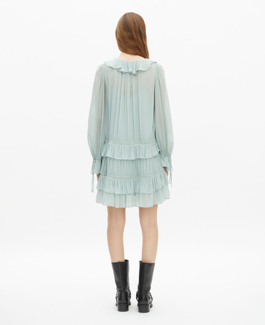 The Kooples DAMEN BLUE/GREEN kurzes kleid mit rüschen blau