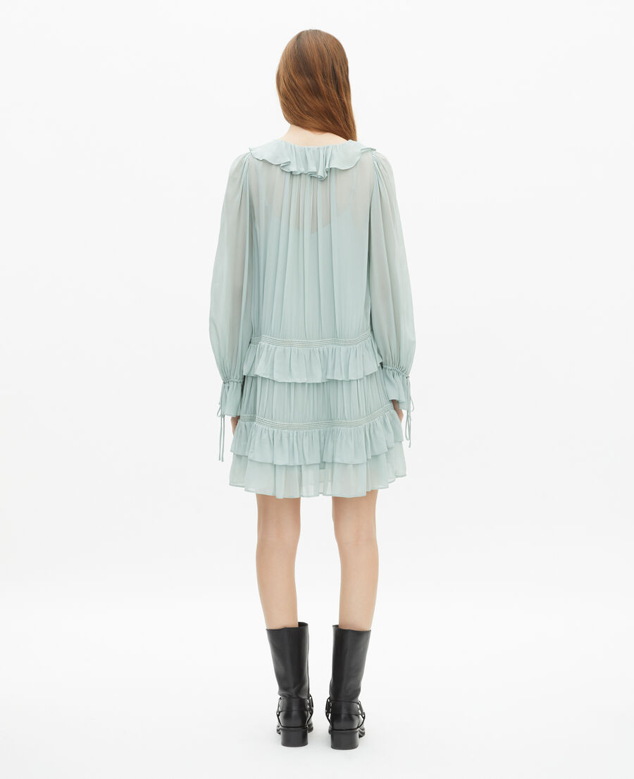 The Kooples DAMEN BLUE/GREEN kurzes kleid mit rüschen blau
