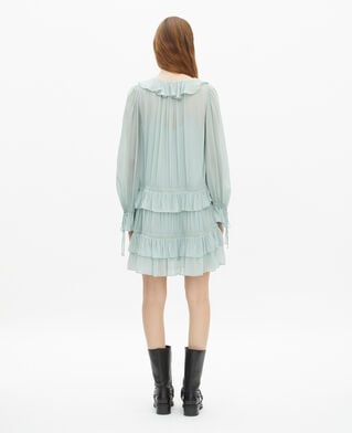 The Kooples DAMEN BLUE/GREEN kurzes kleid mit rüschen blau