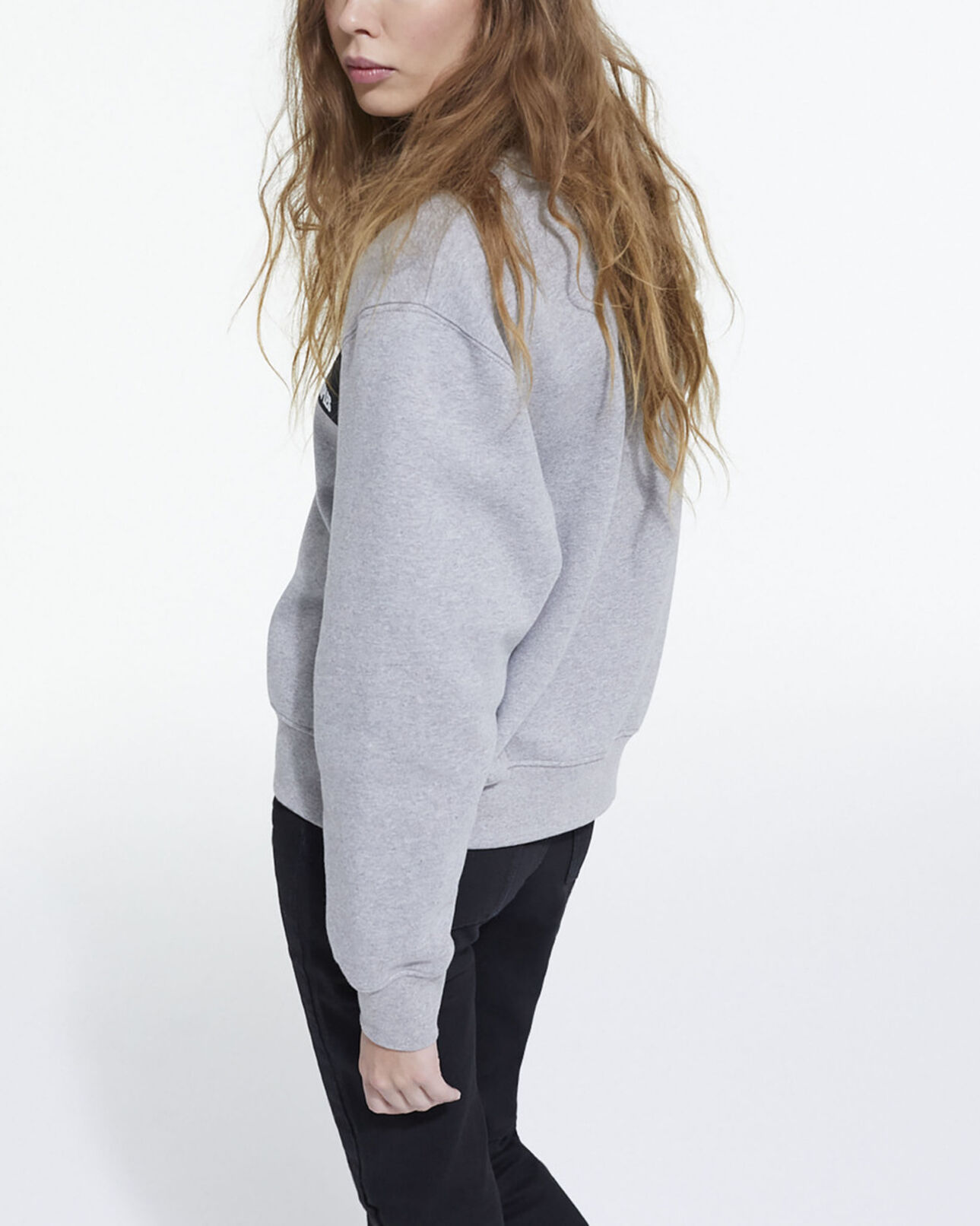 The Kooples FEMME GREY MELANGE sweat à logo gris