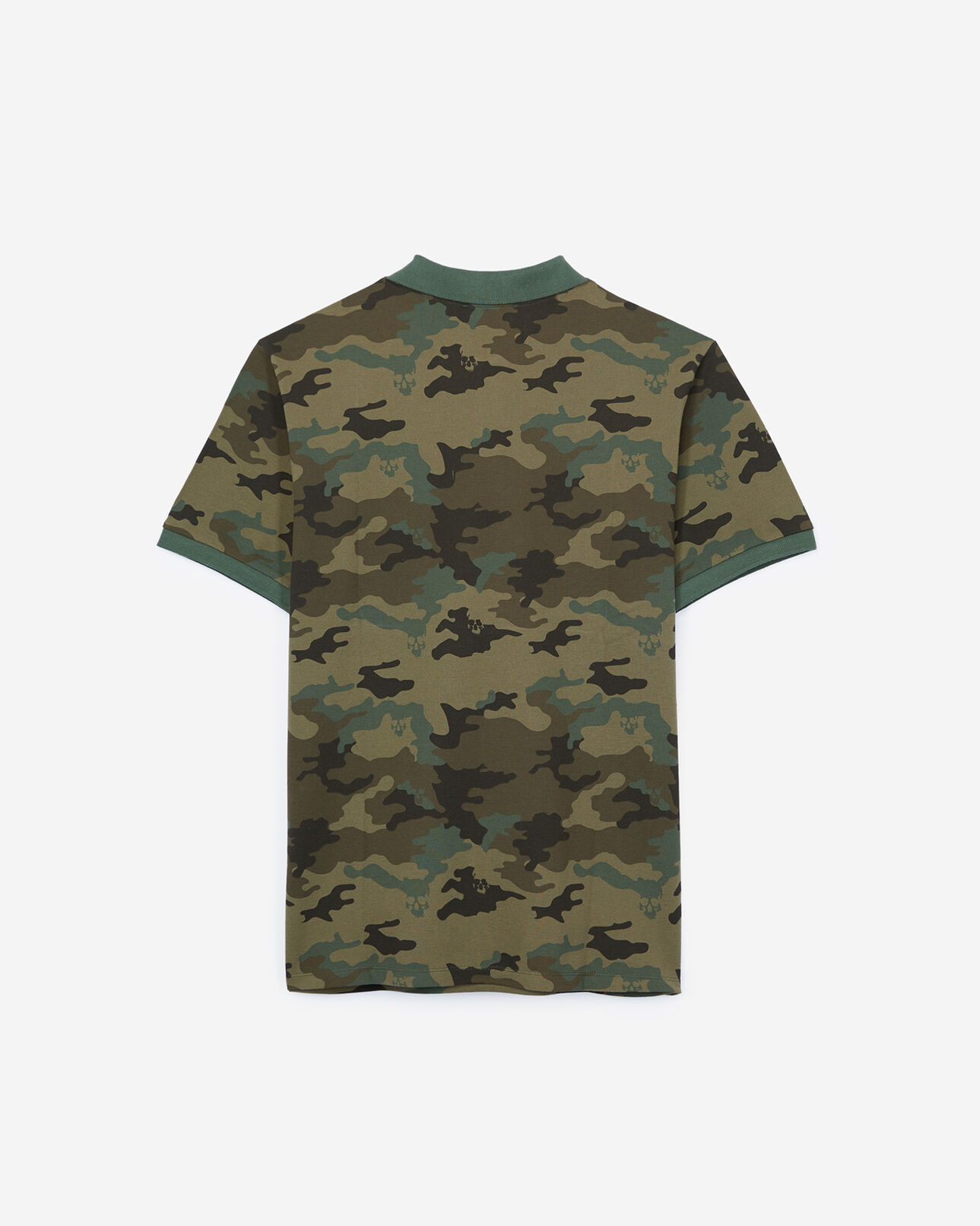 The Kooples MEN KAKI cotton piqué polo with camouflage print