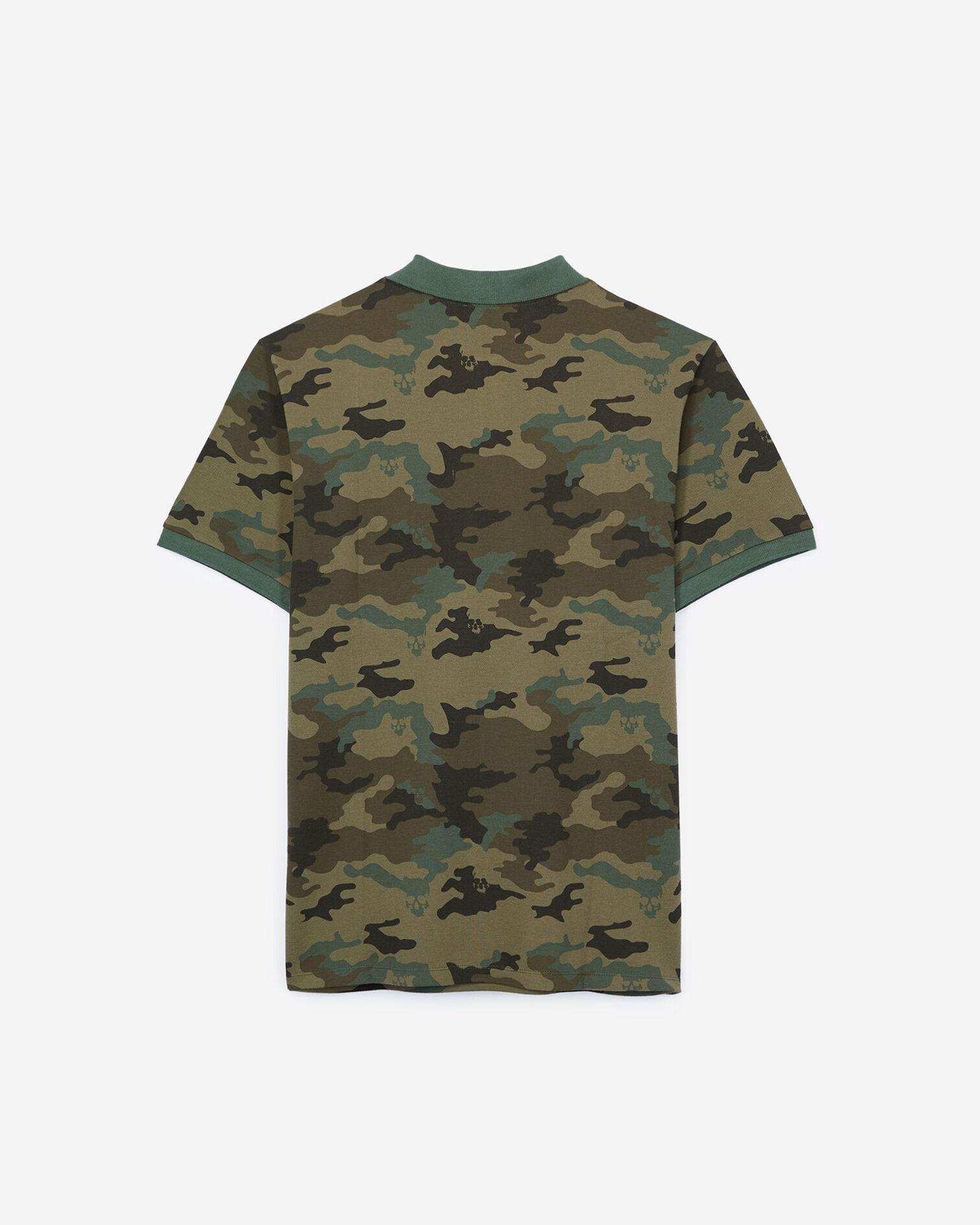 Cotton piqué polo with camouflage print, KAKI, hi-res image number null