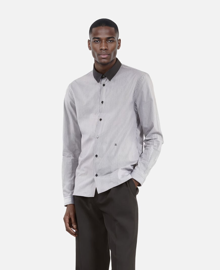 The Kooples MEN BLACK WHITE black micro-checkered shirt