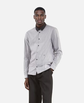 The Kooples MEN BLACK WHITE black micro-checkered shirt