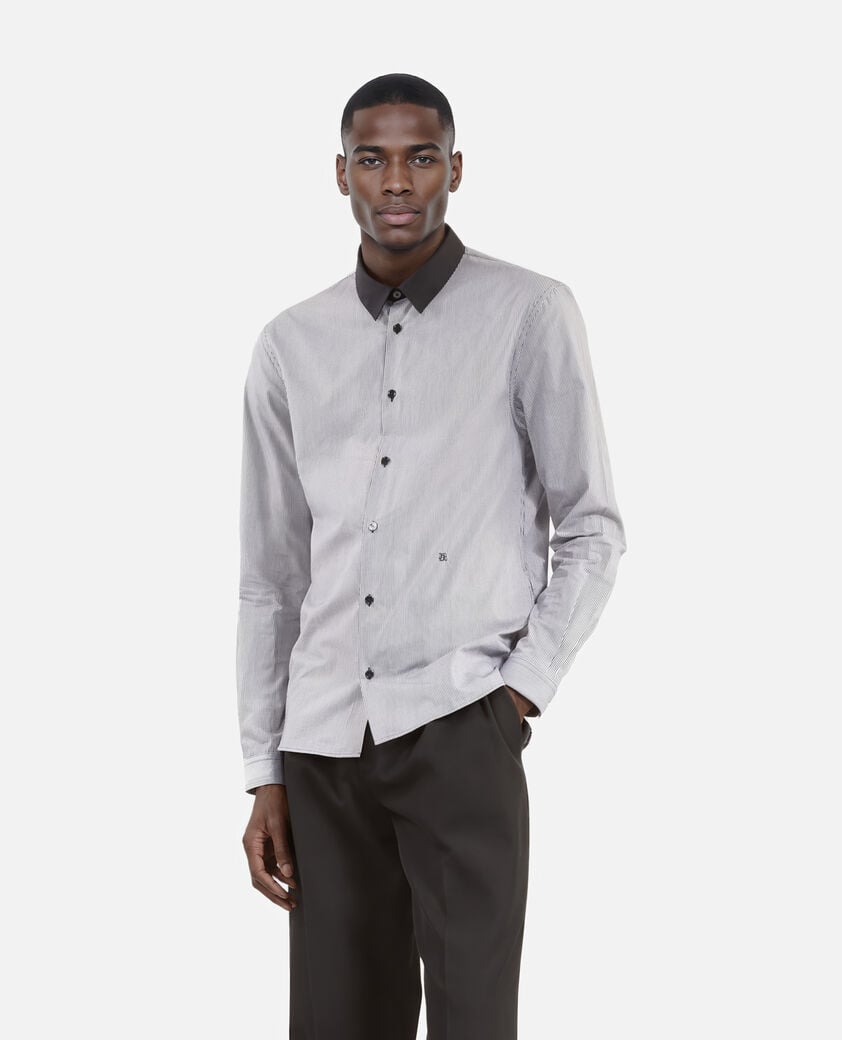 The Kooples HERREN BLACK WHITE schwarzes hemd mit mikrokaromuster
