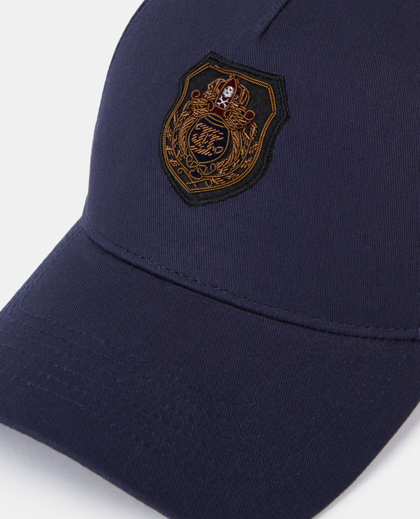 The Kooples MIXED NAVY navy blue cap with blazon patch