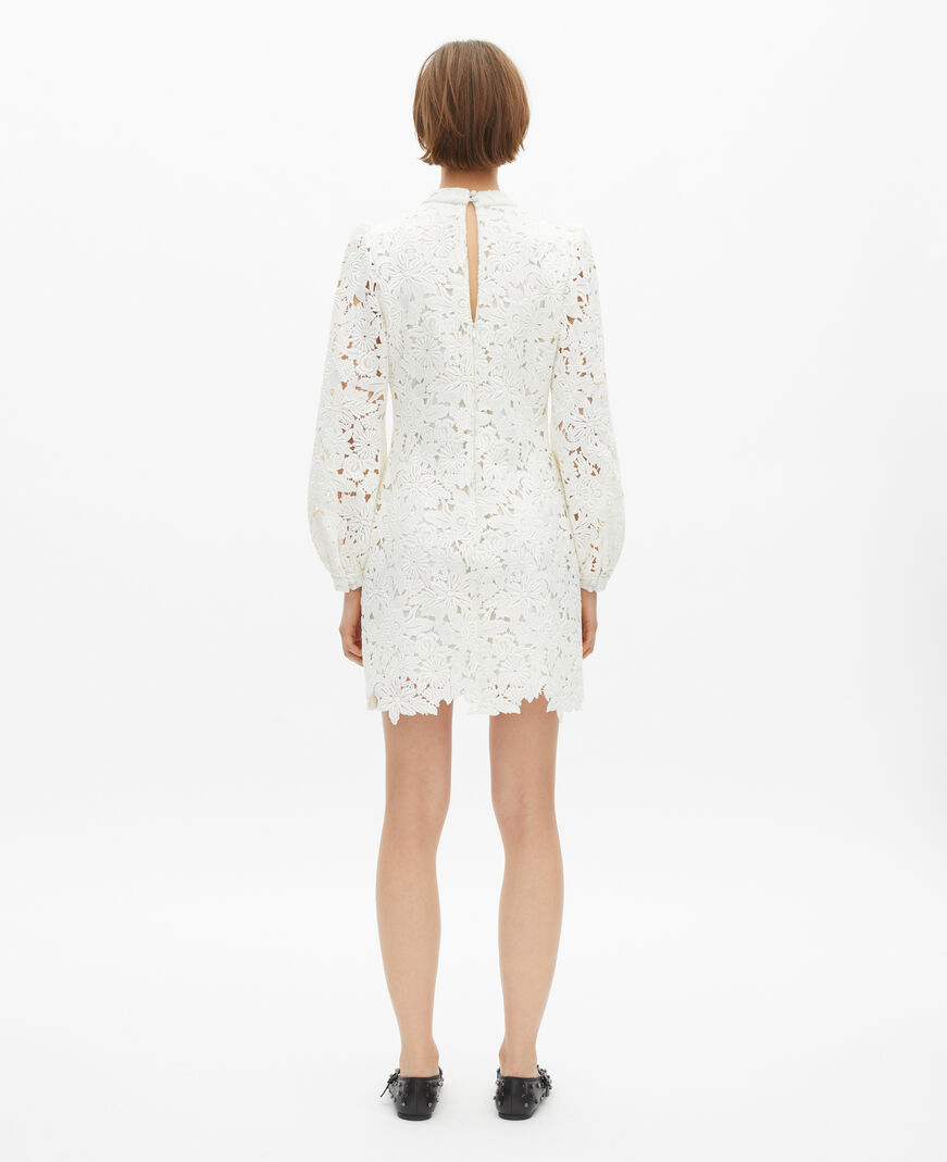 The Kooples F ECRU short dress in ecru floral lace