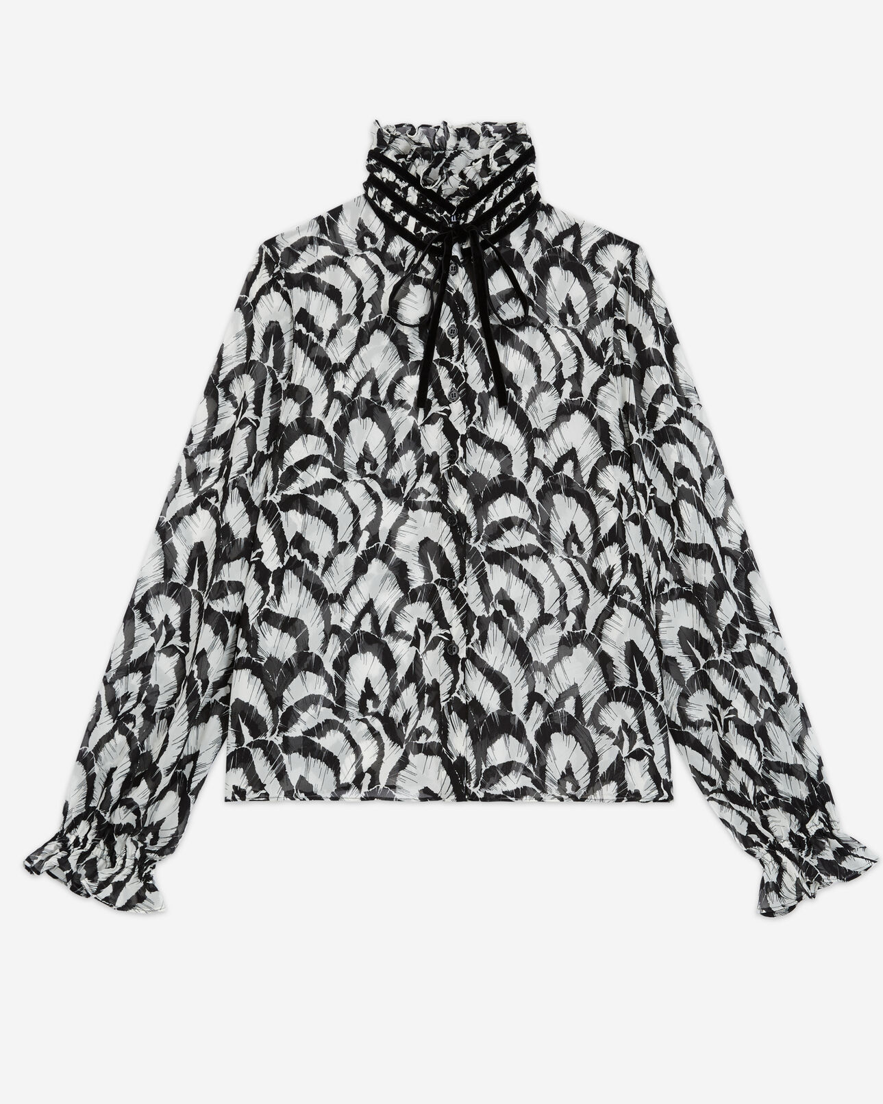 The Kooples WOMEN OFF WHITE / BLACK printed top