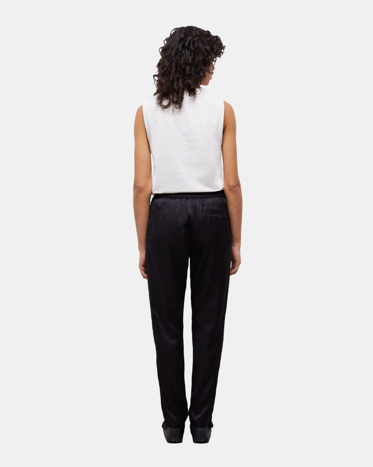 The Kooples WOMEN BLACK black satin joggers