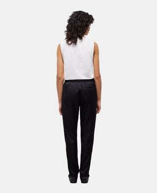 The Kooples WOMEN BLACK black satin joggers