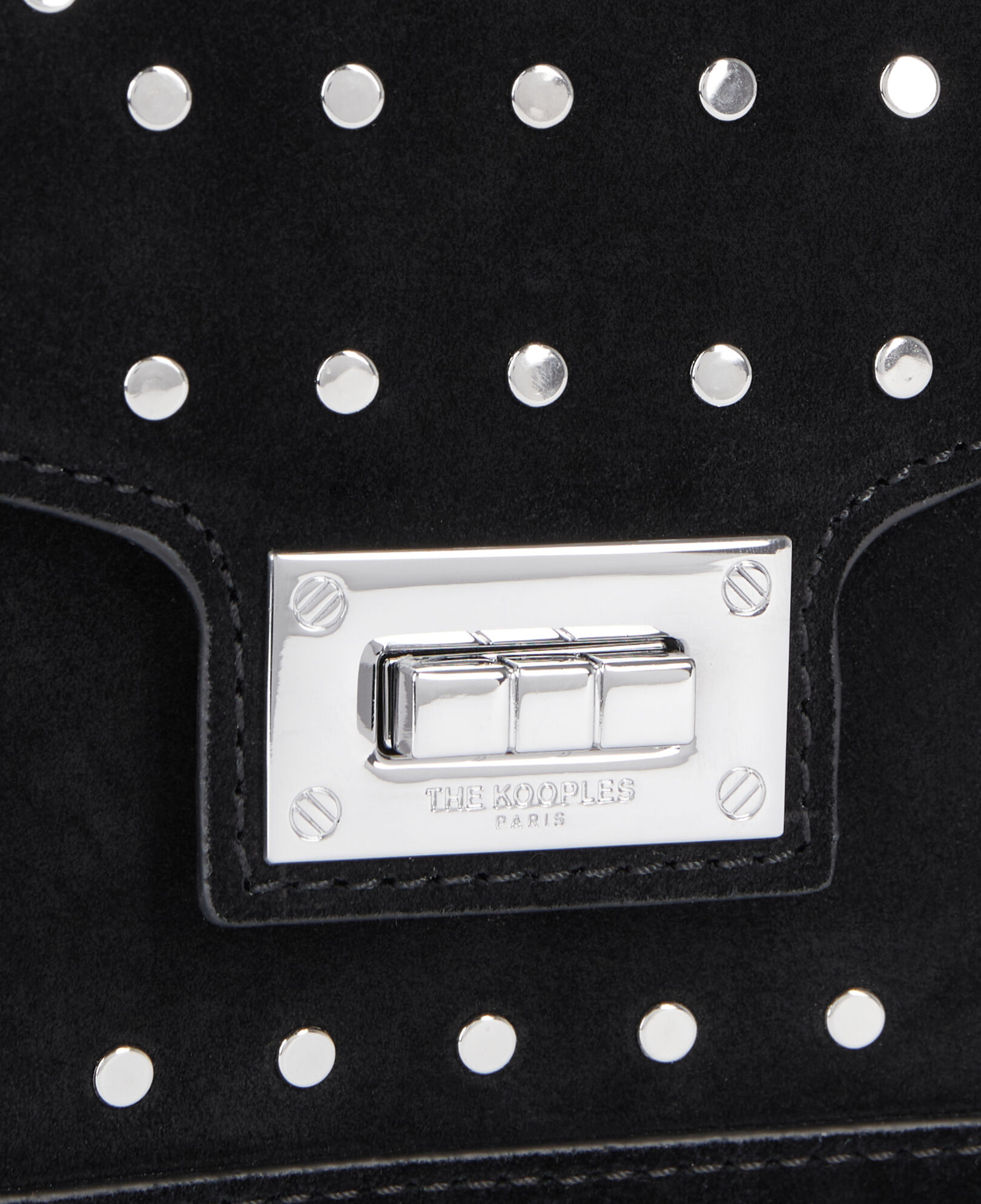 The Kooples WOMEN BLACK black leather emily small bag with studs