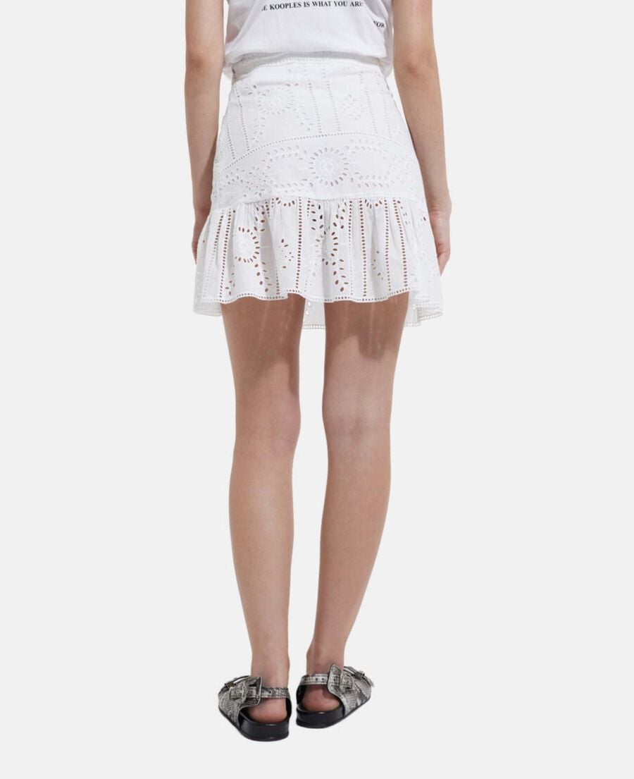 The Kooples DAMEN WHITE kurzer eleganter wei&szlig;er baumwollrock