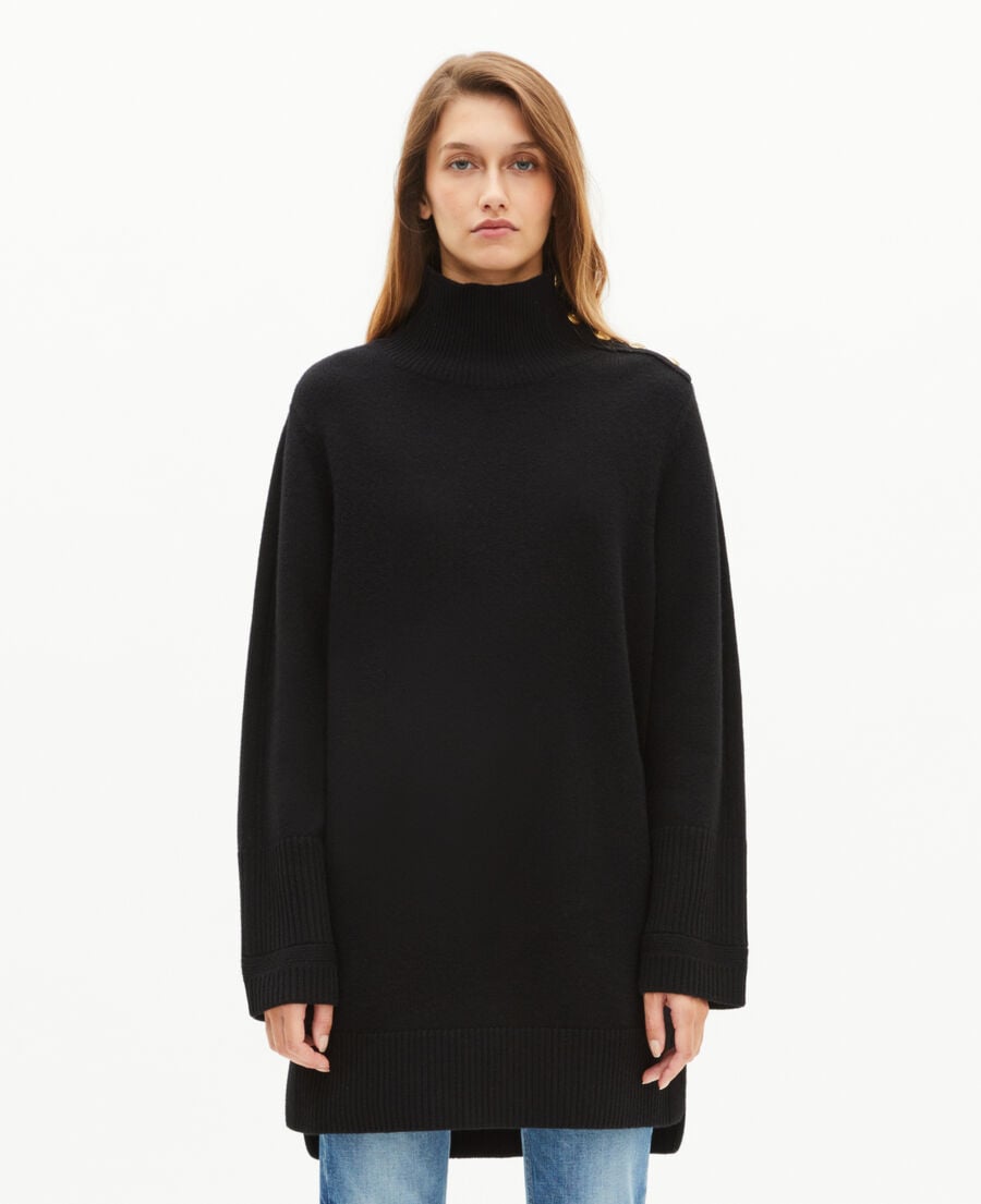 The Kooples WOMEN BLACK short dress in black wool