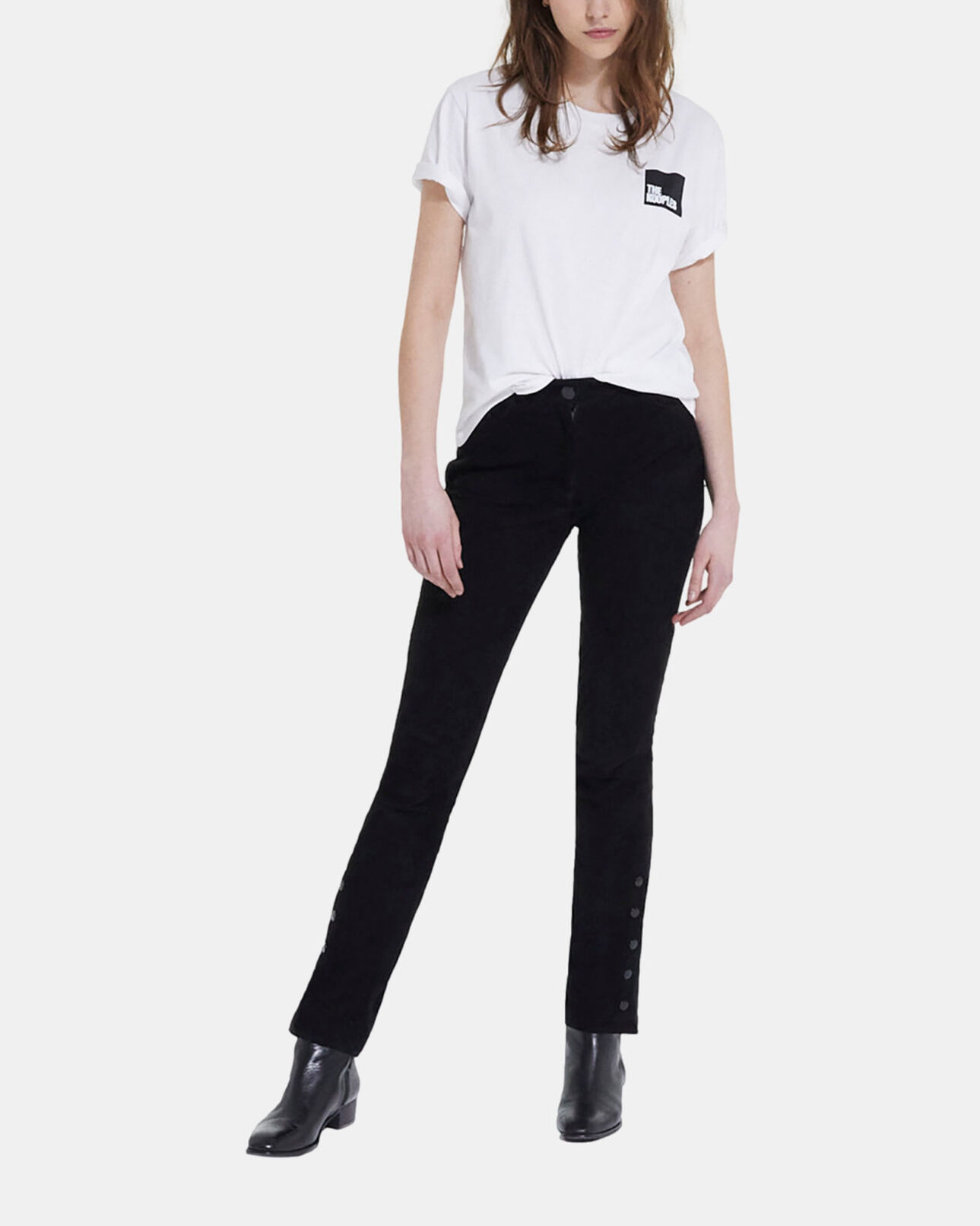 The Kooples WOMEN SNOW WHITE white t-shirt with the kooples logo