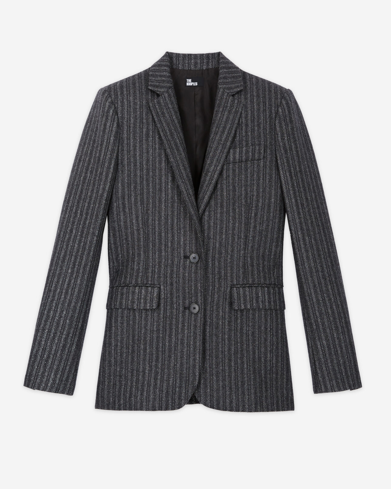 The Kooples FEMME BLACK veste à rayures grise