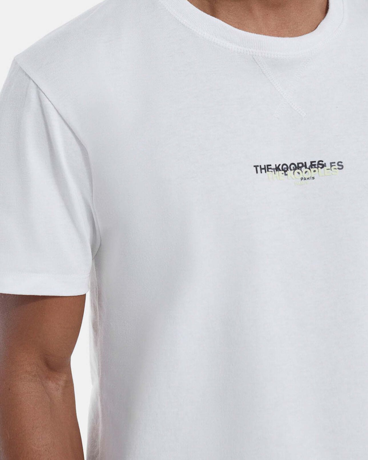 The Kooples MEN WHITE white cotton t-shirt with triple logo