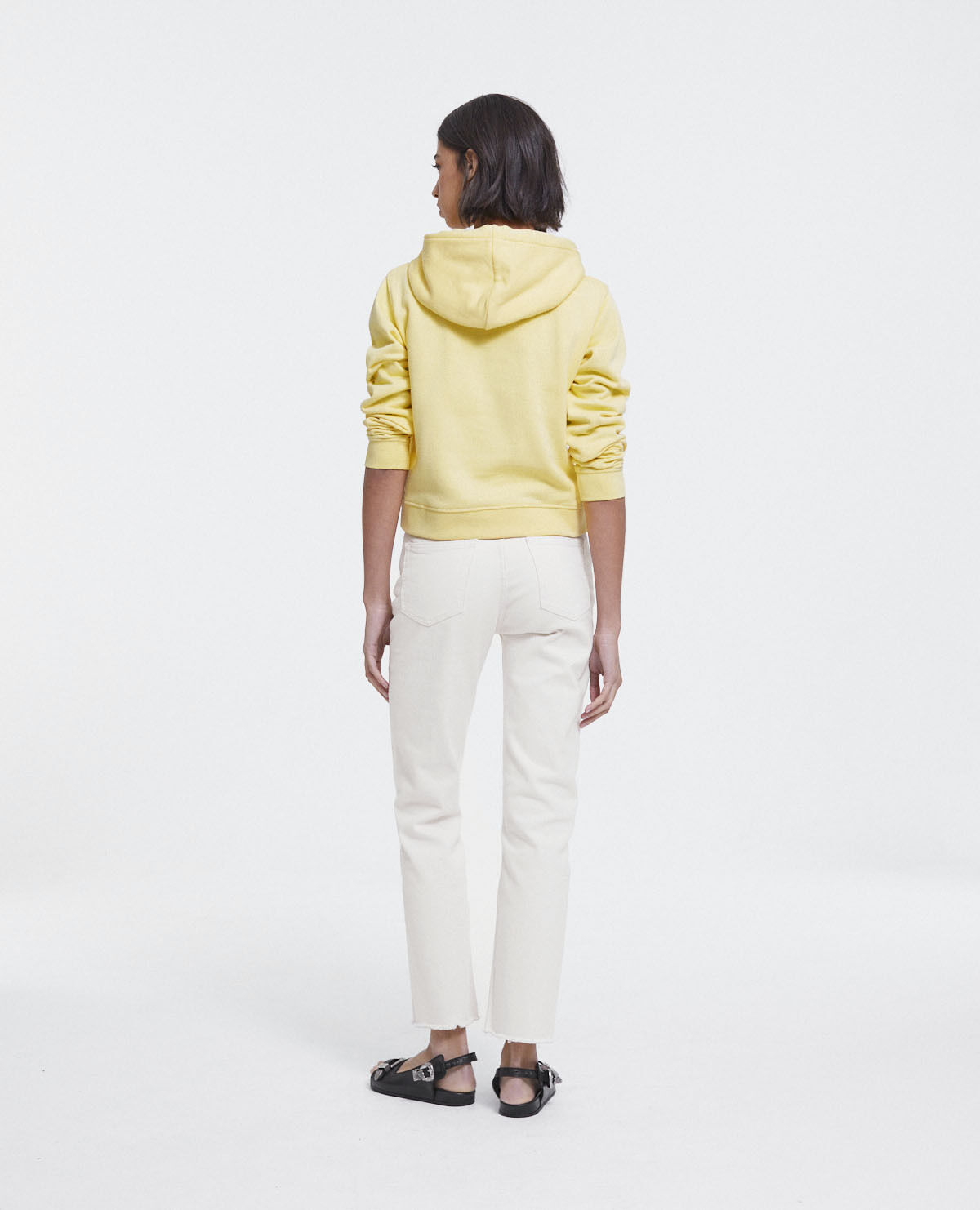 Yellow hoodie with The Kooples triple logo