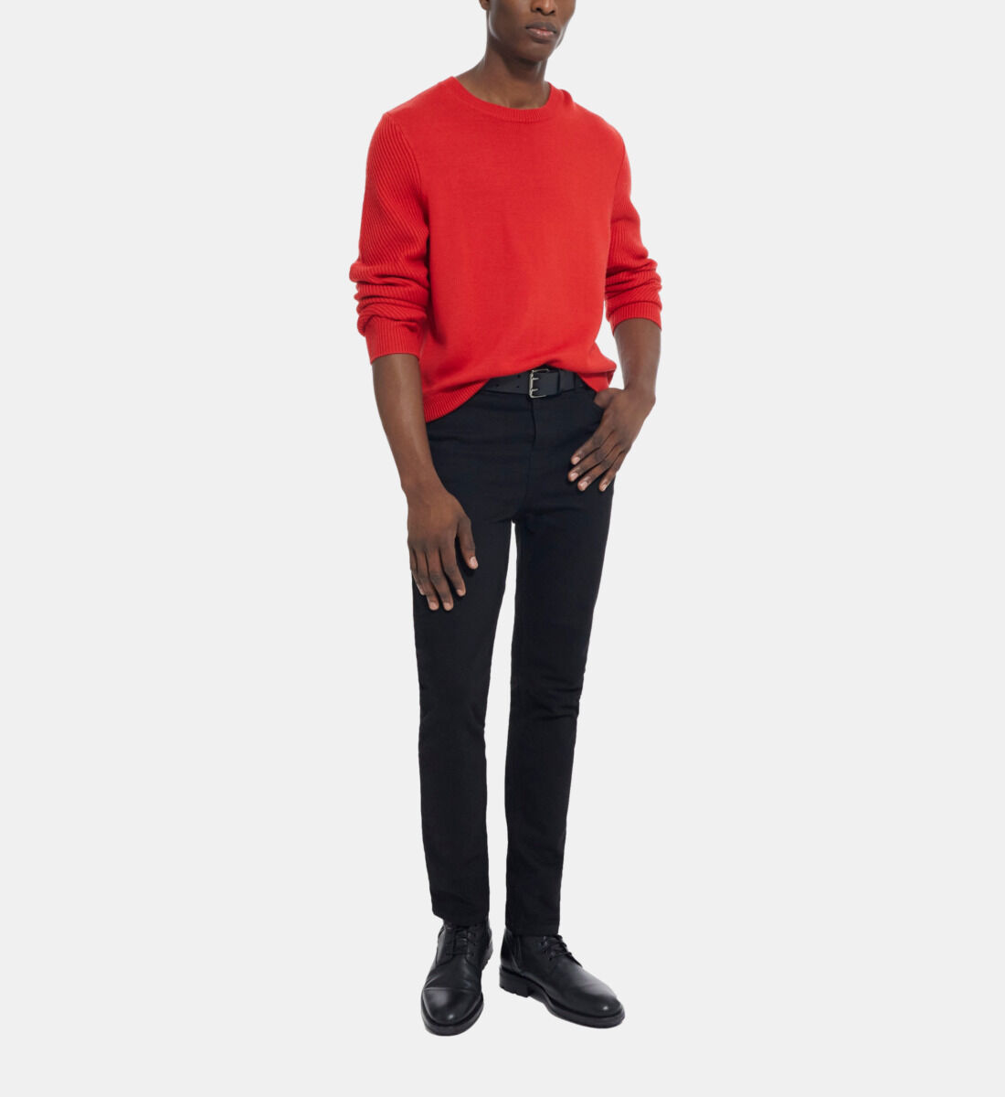 Red crew neck jumper mens deals