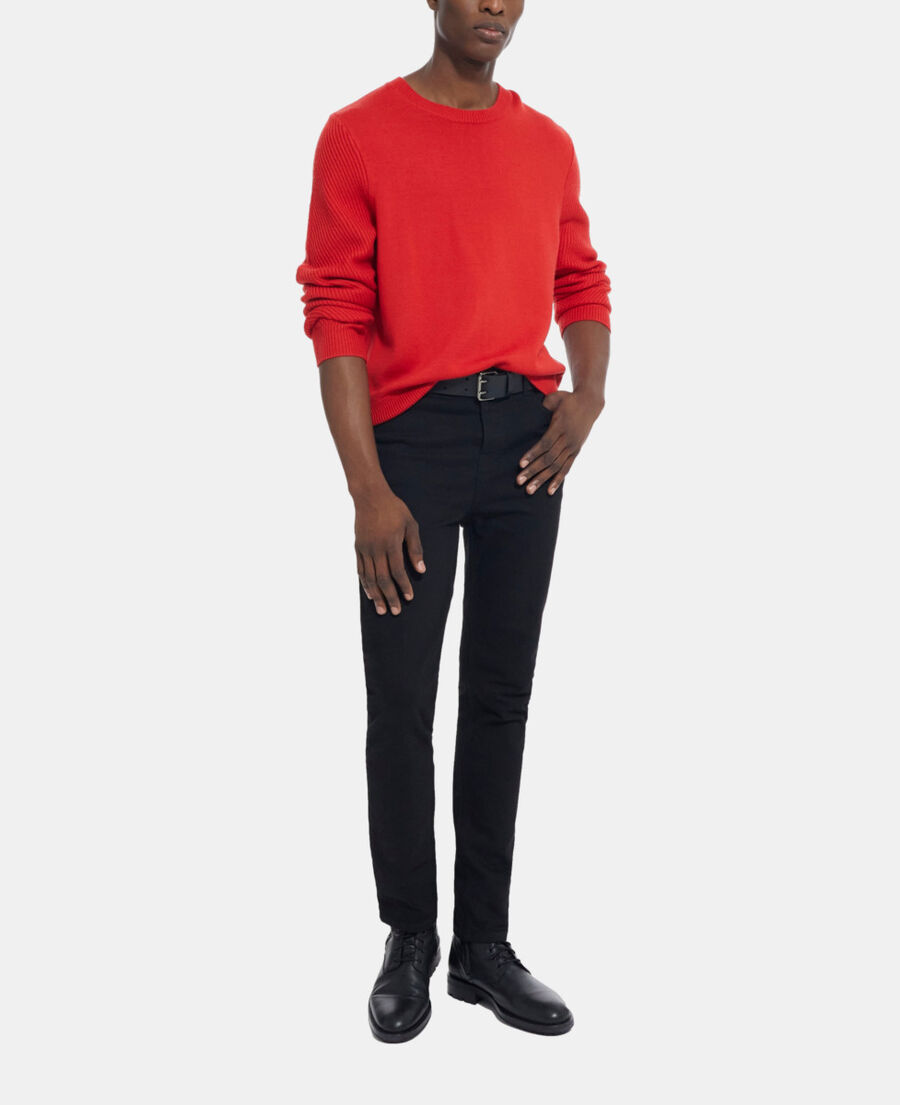 red wool sweater