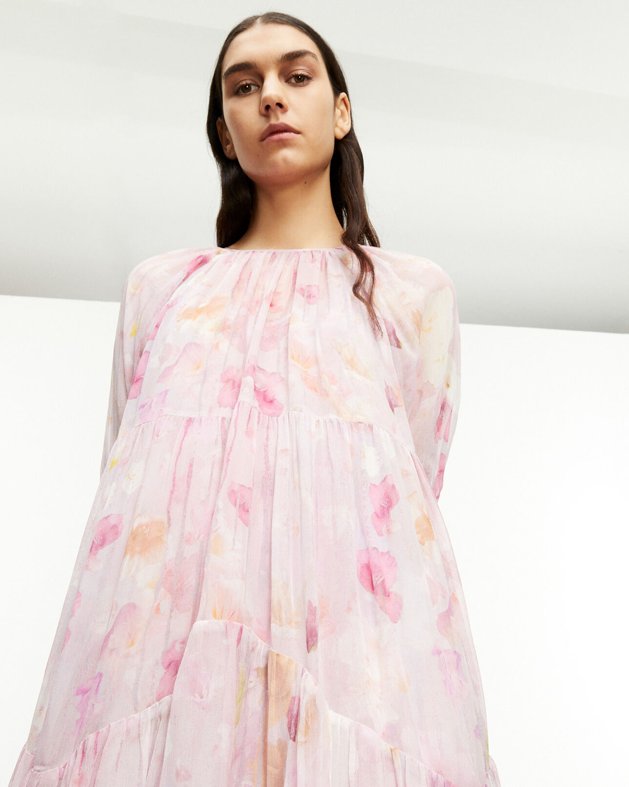 The Kooples FEMME PINK robe courte rose à imprimé fleuri