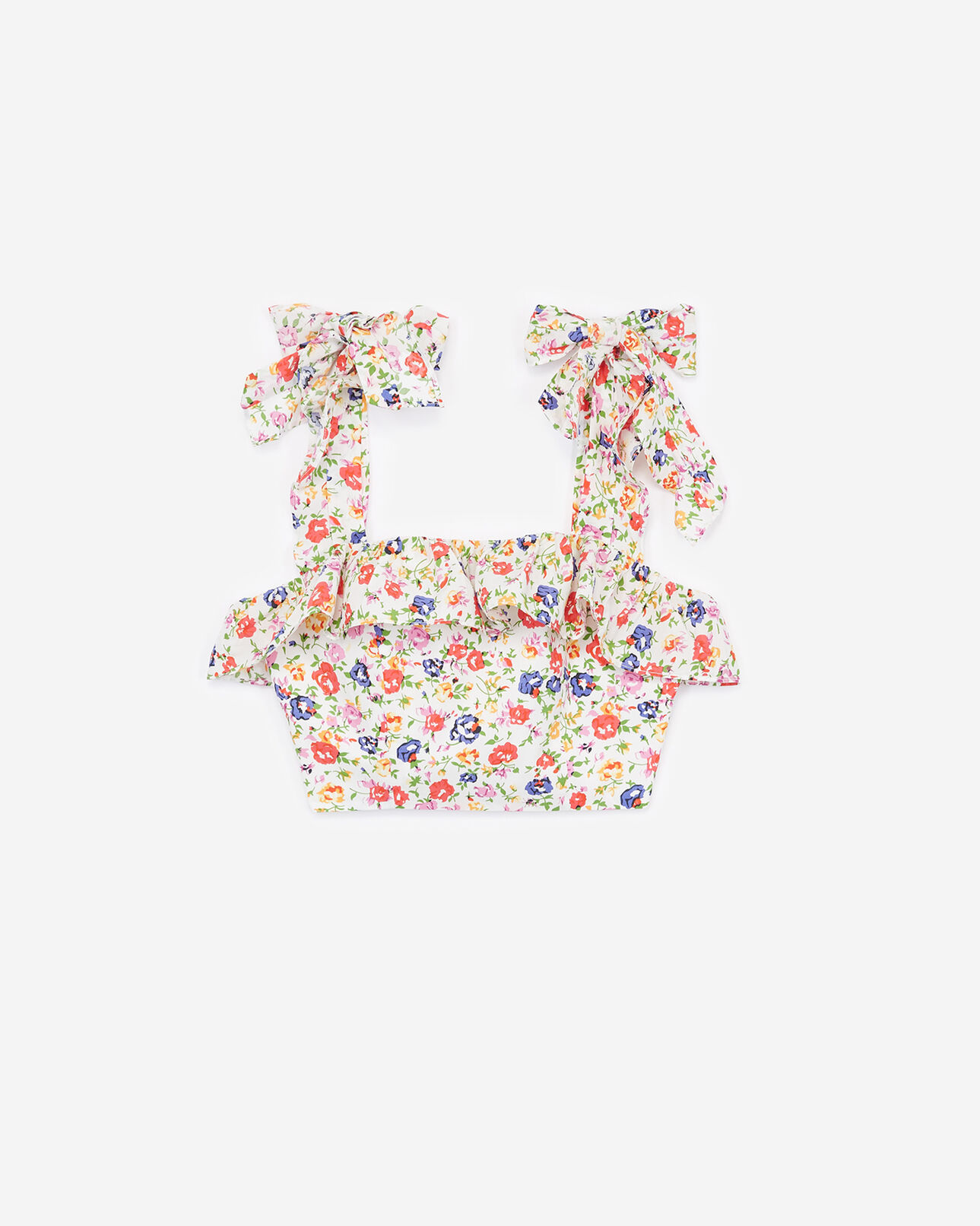 The Kooples DAMEN ECRU kurzes baumwoll-top mit print