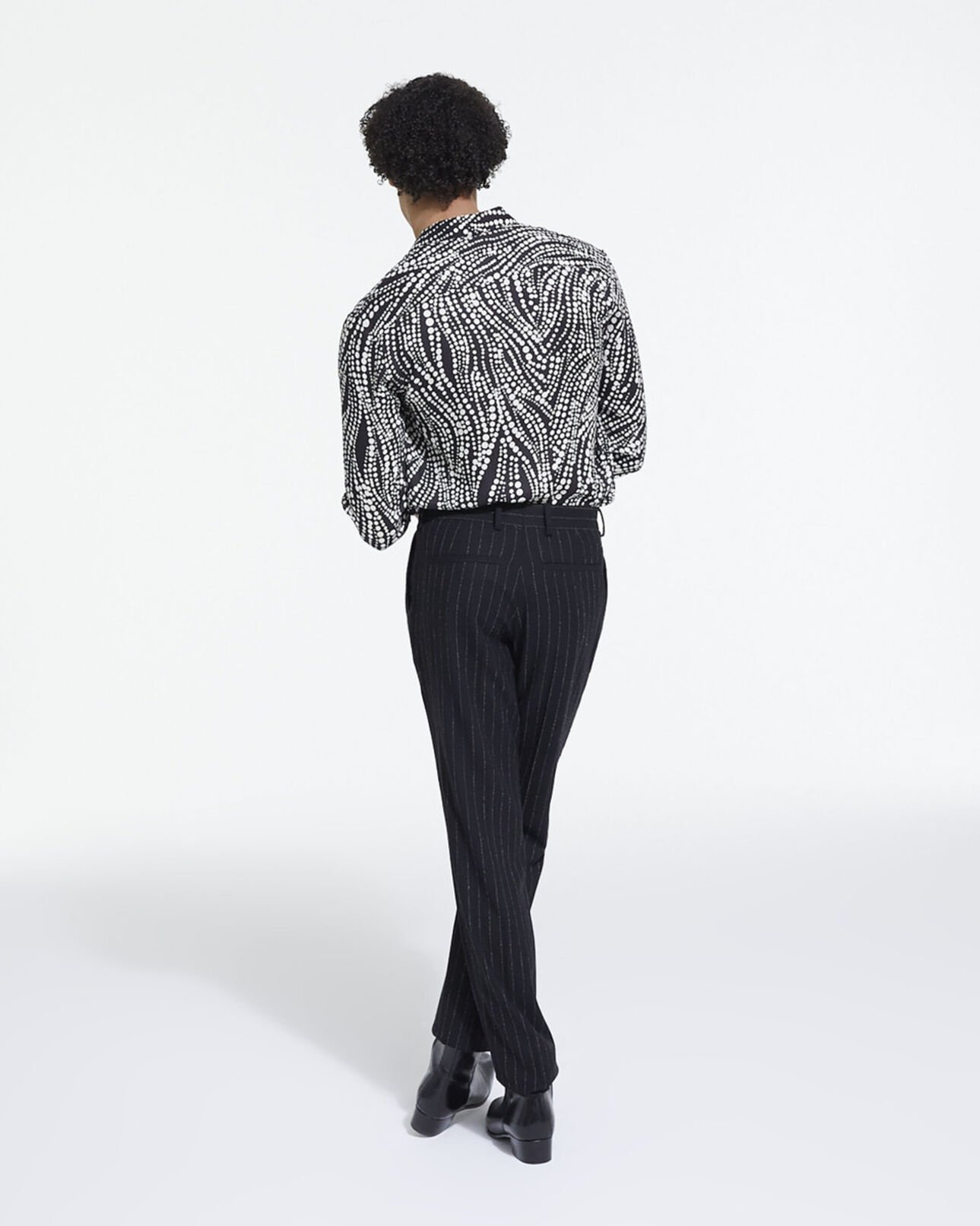 The Kooples HOMBRE BLACK WHITE camisa estampada con cuello clásico