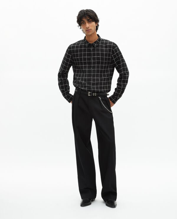 The Kooples HOMME BLACK WHITE chemise à carreaux noire