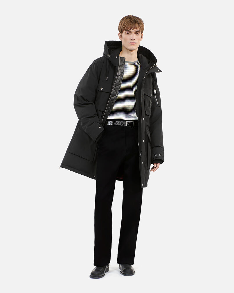 The Kooples HOMME BLACK parka à capuche noire