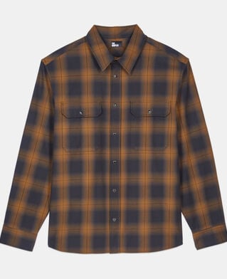 The Kooples HOMME DARK BROWN surchemise &agrave; carreaux noirs et marrons