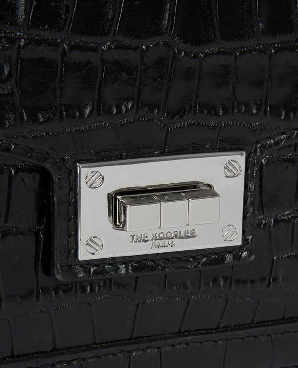 The Kooples FEMME BLACK sac emily small effet crocodile en cuir noir