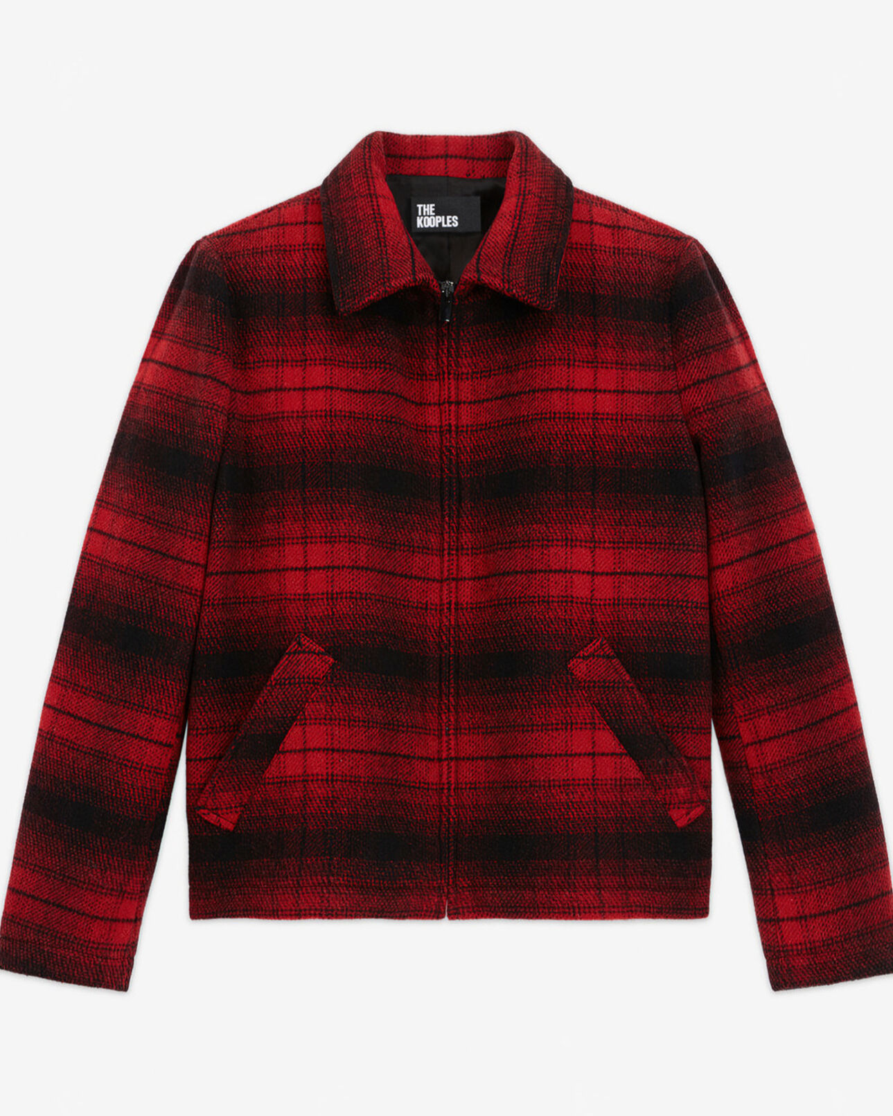 The Kooples FEMME RED / BLACK blouson en laine à carreaux