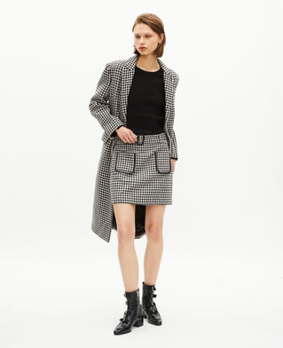 The Kooples FEMME BLACK WHITE jupe courte en pied de poule noire et blanche