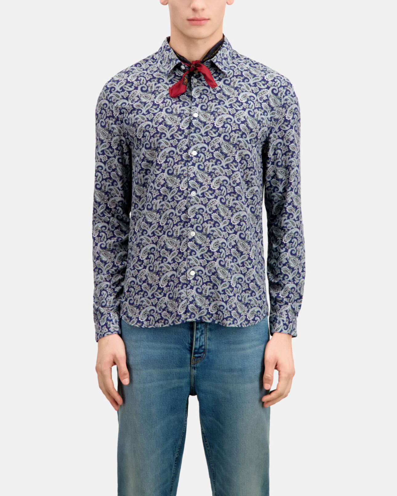The Kooples MEN NAVY / BLUE printed shirt