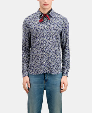 The Kooples HERREN NAVY / BLUE bedrucktes hemd 