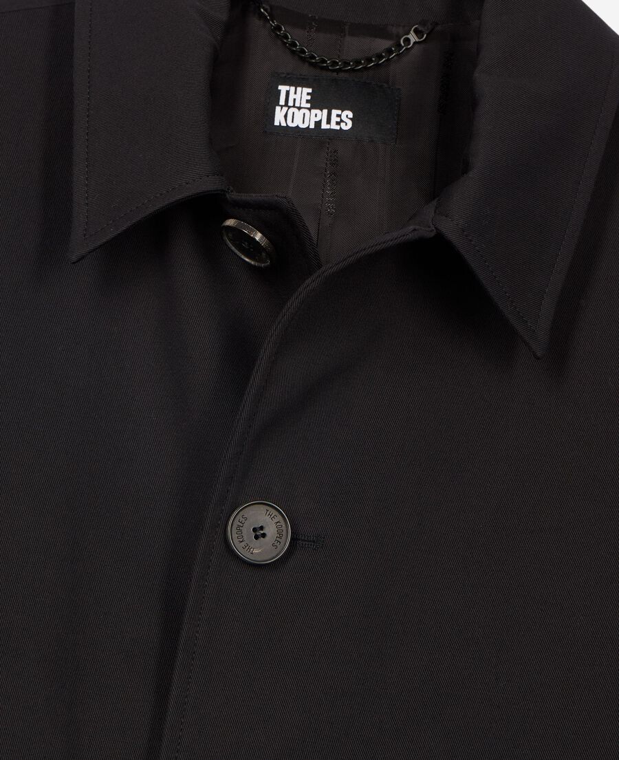 The Kooples MEN BLACK black single-breasted trench coat