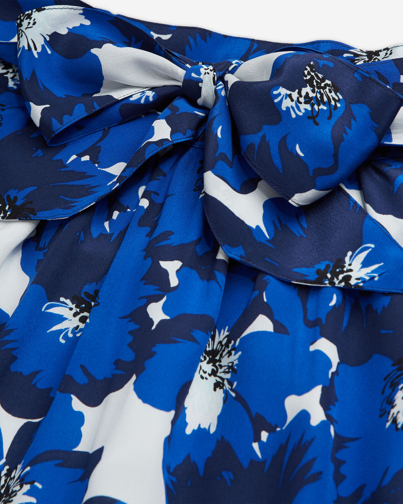 The Kooples WOMEN BLUE short printed silk skirt