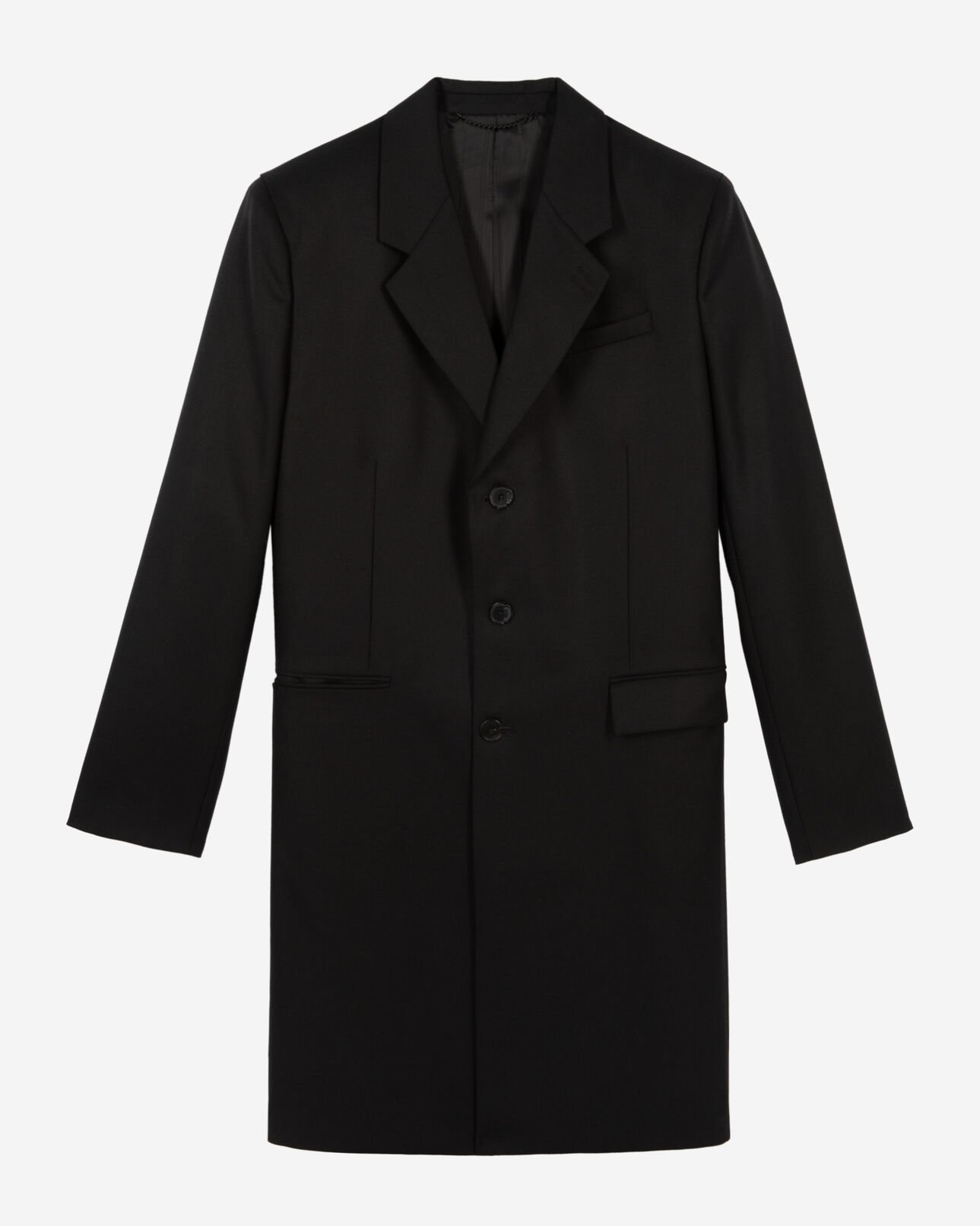 The Kooples HOMME BLACK manteau en laine noir