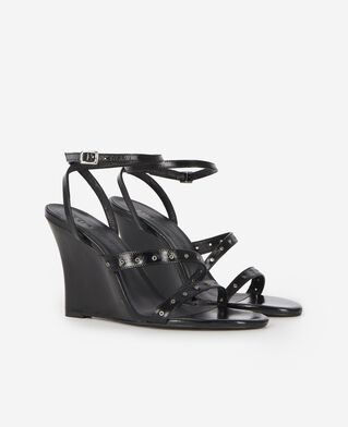 The Kooples DAMEN BLACK keilabsatzsandalen mit studs schwarz
